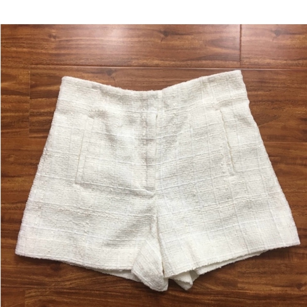 NWT Veronica Beard Off White Jazmin Tweed High Waist Shorts Luxe Size 0